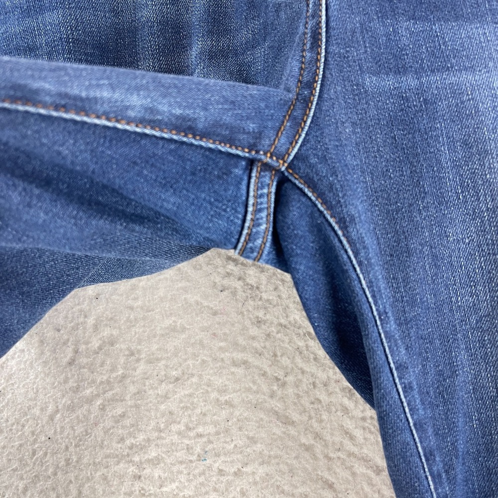 Boden Jeans Womens Size 8 Petite Blue Denim Knee Patchwork Slim Ankle Zip Casual - Picture 5 of 16